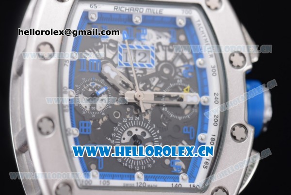 Richard Mille RM011-FM Asia ST25 Automatic Steel Case with Skeleton Dial Steel Bezel Arabic Numeral Markers and Black Rubber Strap - Click Image to Close